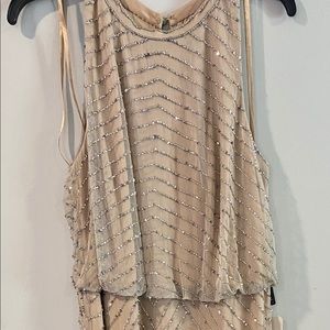 NWT Adrianna Papell long dress with hand beading